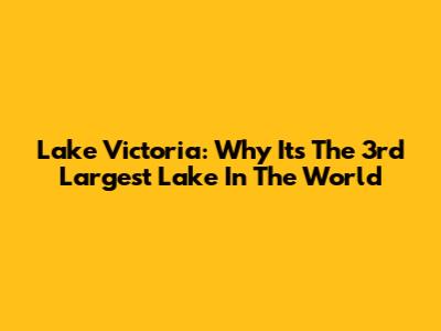 Lake Victoria: Why It's The 3rd Largest Lake In The World