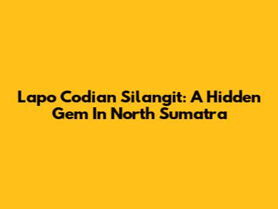 Lapo Codian Silangit: A Hidden Gem In North Sumatra