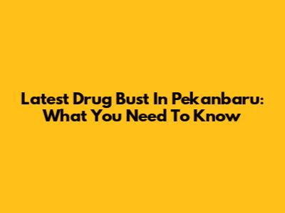 Latest Drug Bust In Pekanbaru: What You Need To Know