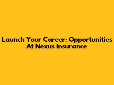 Launch Your Career: Opportunities At Nexus Insurance