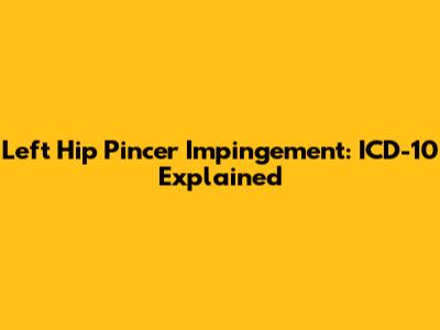 Left Hip Pincer Impingement: ICD-10 Explained