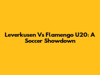 Leverkusen Vs Flamengo U20: A Soccer Showdown