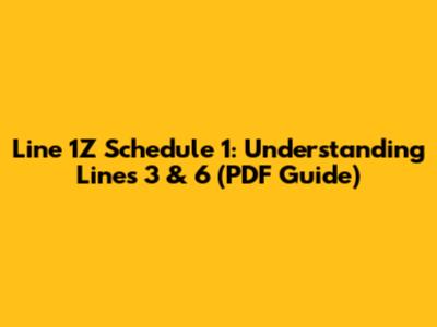 Line 1Z Schedule 1: Understanding Lines 3 & 6 (PDF Guide)