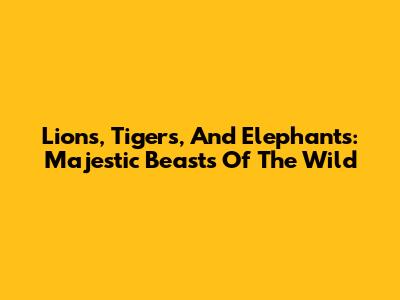 Lions, Tigers, And Elephants: Majestic Beasts Of The Wild