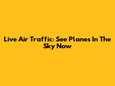 Live Air Traffic: See Planes In The Sky Now
