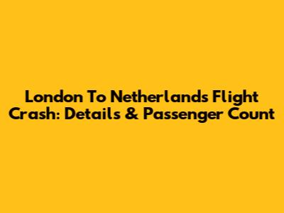 London To Netherlands Flight Crash: Details & Passenger Count