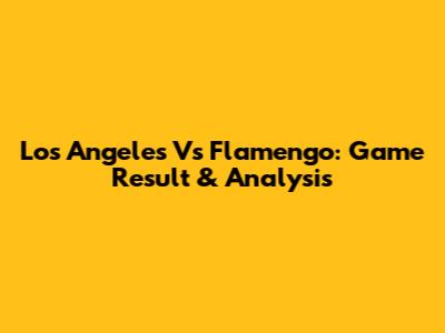 Los Angeles Vs Flamengo: Game Result & Analysis