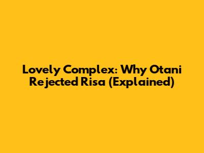 Lovely Complex: Why Otani Rejected Risa (Explained)
