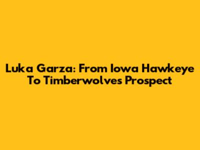 Luka Garza: From Iowa Hawkeye To Timberwolves' Prospect