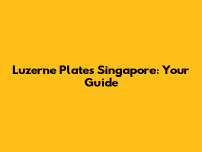 Luzerne Plates Singapore: Your Guide
