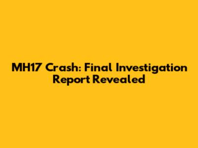 MH17 Crash: Final Investigation Report Revealed