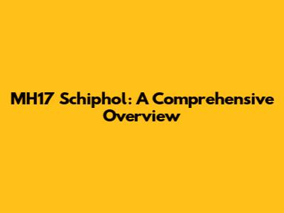MH17 Schiphol: A Comprehensive Overview