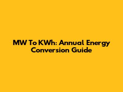 MW To KWh: Annual Energy Conversion Guide
