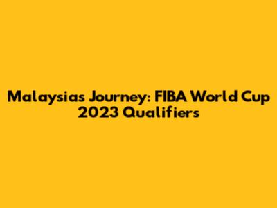 Malaysia's Journey: FIBA World Cup 2023 Qualifiers