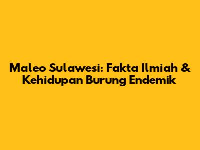 Maleo Sulawesi: Fakta Ilmiah & Kehidupan Burung Endemik
