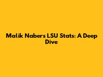 Malik Nabers LSU Stats: A Deep Dive