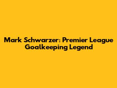 Mark Schwarzer: Premier League Goalkeeping Legend
