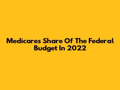 Medicare's Share Of The Federal Budget In 2022