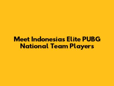 Meet Indonesia's Elite PUBG National Team Players