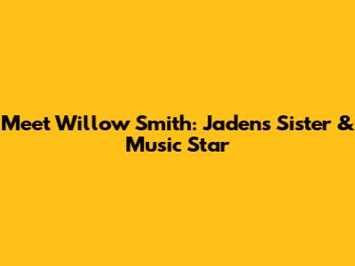 Meet Willow Smith: Jaden's Sister & Music Star