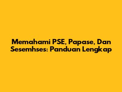 Memahami PSE, Papase, Dan Sesemhses: Panduan Lengkap