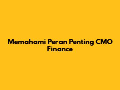 Memahami Peran Penting CMO Finance