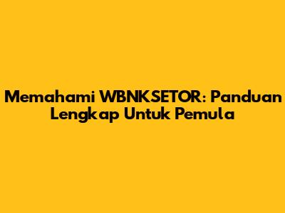 Memahami WBNKSETOR: Panduan Lengkap Untuk Pemula