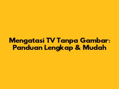 Mengatasi TV Tanpa Gambar: Panduan Lengkap & Mudah