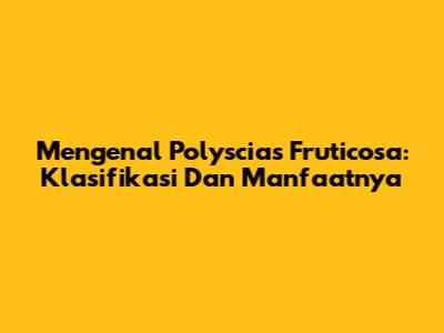 Mengenal Polyscias Fruticosa: Klasifikasi Dan Manfaatnya