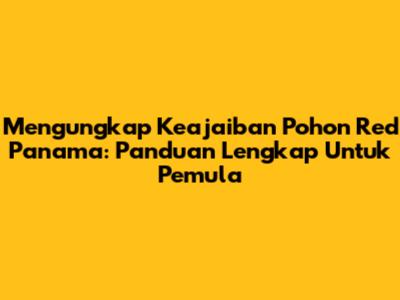 Mengungkap Keajaiban Pohon Red Panama: Panduan Lengkap Untuk Pemula