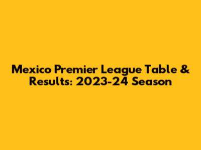 Mexico Premier League Table & Results: 2023-24 Season