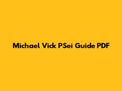 Michael Vick PSei Guide PDF