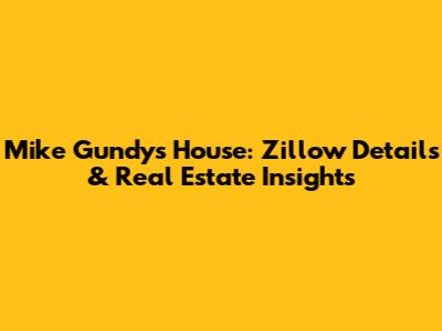 Mike Gundy's House: Zillow Details & Real Estate Insights