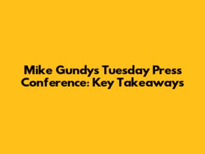 Mike Gundy's Tuesday Press Conference: Key Takeaways