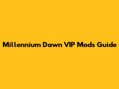 Millennium Dawn VIP Mods Guide
