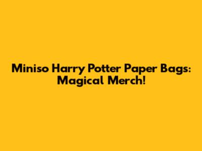 Miniso Harry Potter Paper Bags: Magical Merch!