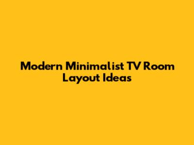 Modern Minimalist TV Room Layout Ideas