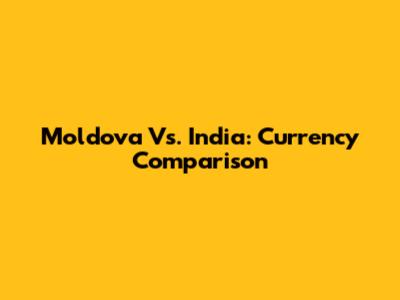 Moldova Vs. India: Currency Comparison