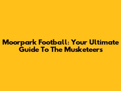 Moorpark Football: Your Ultimate Guide To The Musketeers