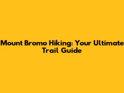 Mount Bromo Hiking: Your Ultimate Trail Guide