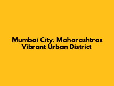 Mumbai City: Maharashtra's Vibrant Urban District