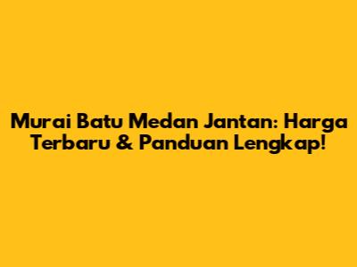 Murai Batu Medan Jantan: Harga Terbaru & Panduan Lengkap!