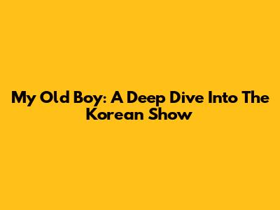 My Old Boy: A Deep Dive Into The Korean Show