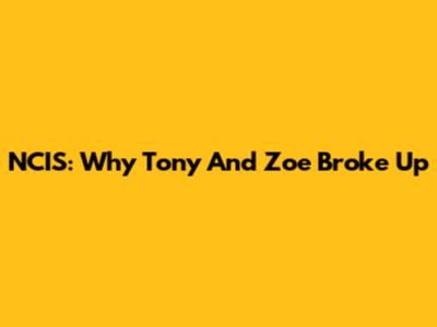 NCIS: Why Tony And Zoe Broke Up