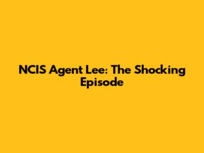 NCIS Agent Lee: The Shocking Episode