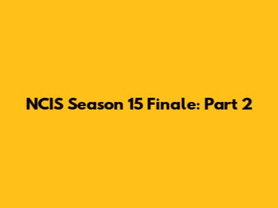 NCIS Season 15 Finale: Part 2