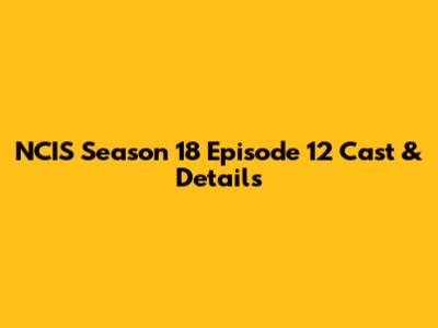 NCIS Season 18 Episode 12 Cast & Details