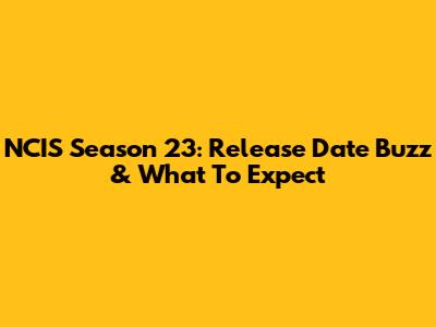 NCIS Season 23: Release Date Buzz & What To Expect