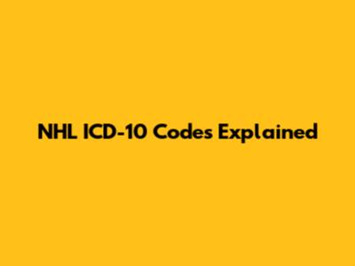 NHL ICD-10 Codes Explained