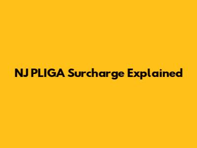 NJ PLIGA Surcharge Explained